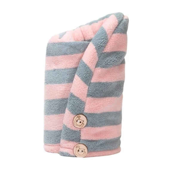 Trust My Sister microvezel haarhanddoek Roze en grijs, 1 stuk