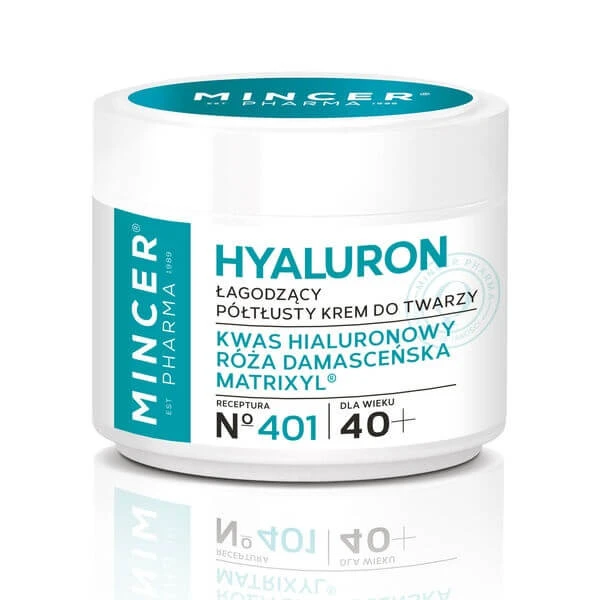 Mincer Pharma Hyaluron Verzachtende Halfvette Gezichtscrème Nr.401, 50 ml