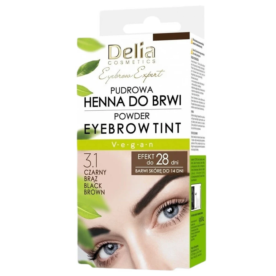 Delia Eyebrow Expert Powder eyebrow henna 3.1 Black Brown, 4 g
