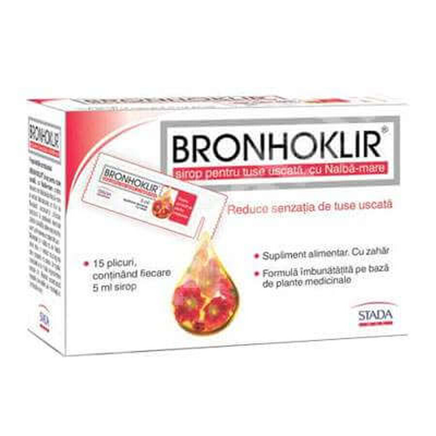 Bronhoklir pour la toux sèche, 5 ml x15 sachets, Stada