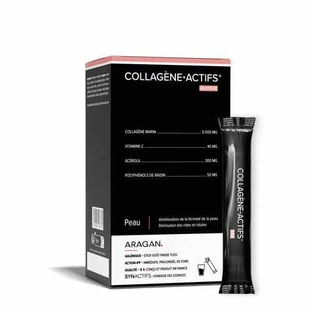 Aragan Synactifs Collageen Actief 20 Aardbei Yuzu Sticks