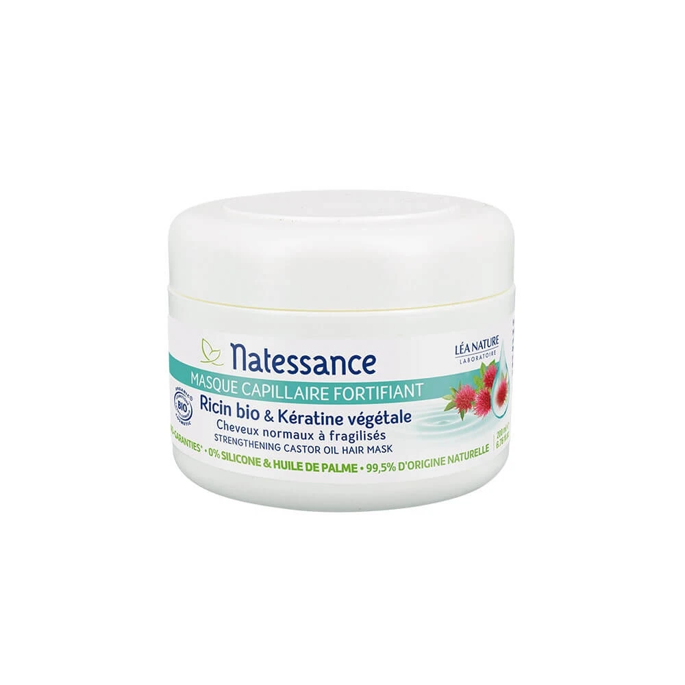 Natessance Versterkend Haarmasker - Biologische Castor en Plantaardige Keratine 200 ml