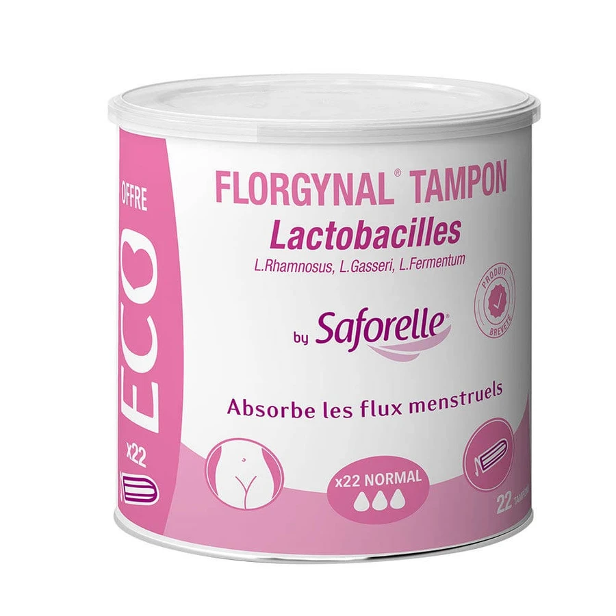 Saforelle Florgynal Tampons with Lactobacillus for Menstruation Compact Normal without applicator ECO x22