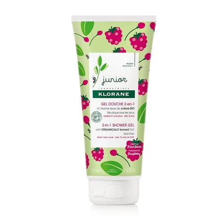 Klorane Junior Gel douche 2 en 1 Framboise 200ml