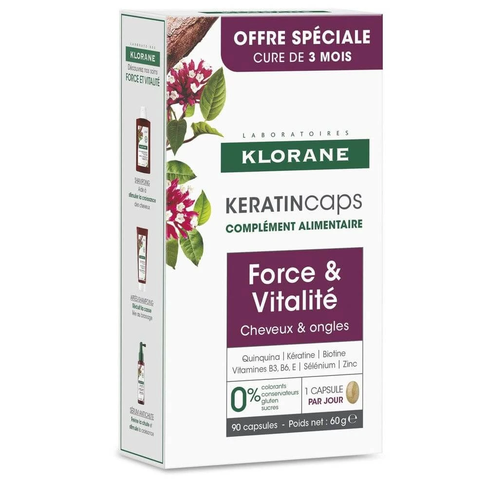 Klorane Keratincaps Kracht en Vitaliteit Capsules