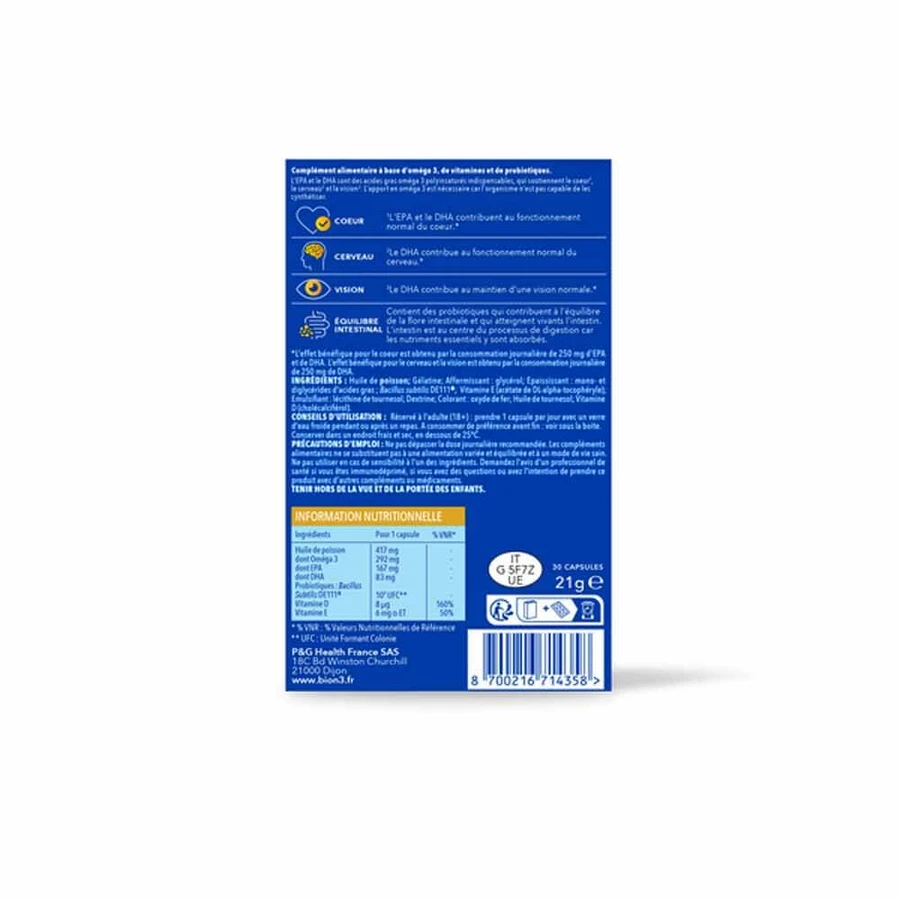 Bion3 Omega 3 Hart Hersenen en Zicht 30 capsules