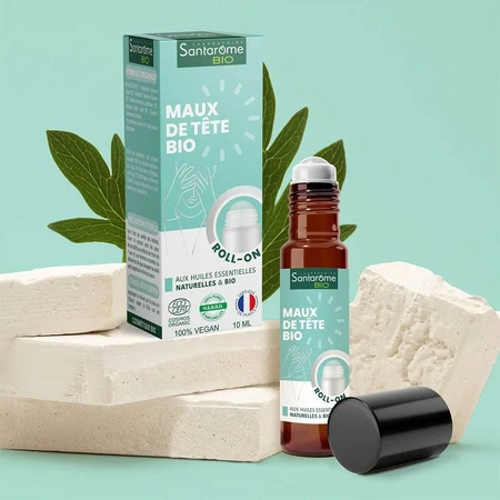 Santarome Roll-On Maux de Tête Bio Aux Huiles Essentielles 10ml