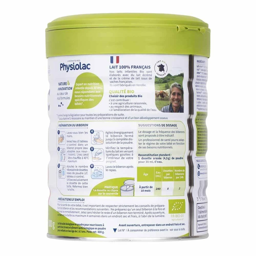 Physiolac Milk Powder Croissance 3 Organic