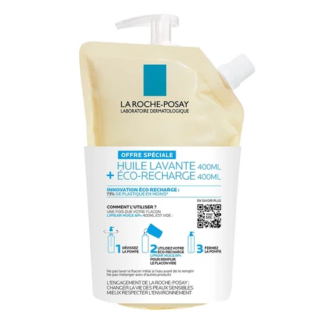 La Roche-Posay Lipikar Anti-irritatie lipideherstellende reinigingsolie + eco navulling 2x400ml