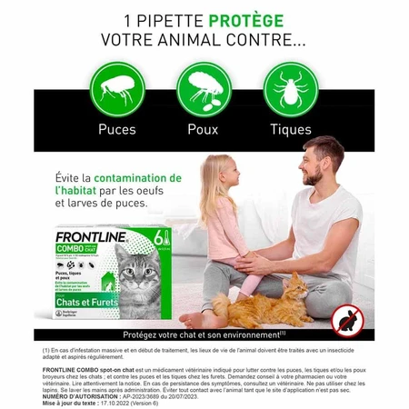 Frontline Combo Spot-on Katze und Frettchen 6 Pipetten 0,5 ml