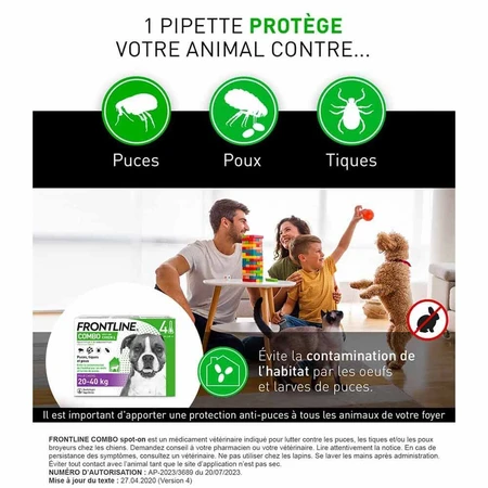 Frontline Combo Spot-on Hund L 20-40 kg 4 Pipetten 2,68 ml