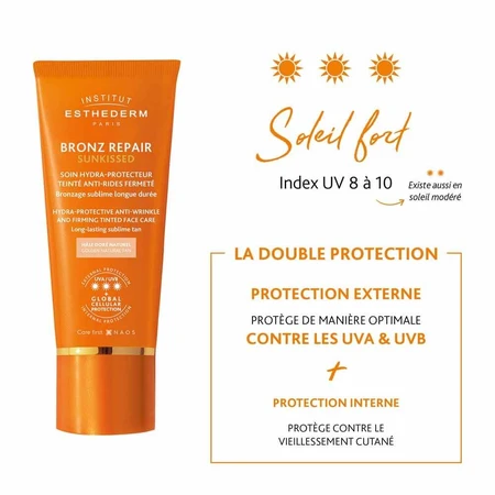 Institut Esthederm Bronz Repair Sunkissed Soin Protecteur Teinte Anti Rides Soleil Fort 50ml