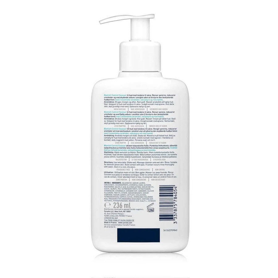 Cerave Gezichtsreiniger Schuimend Huid met puistjes en acnegevoelige huid 236ml