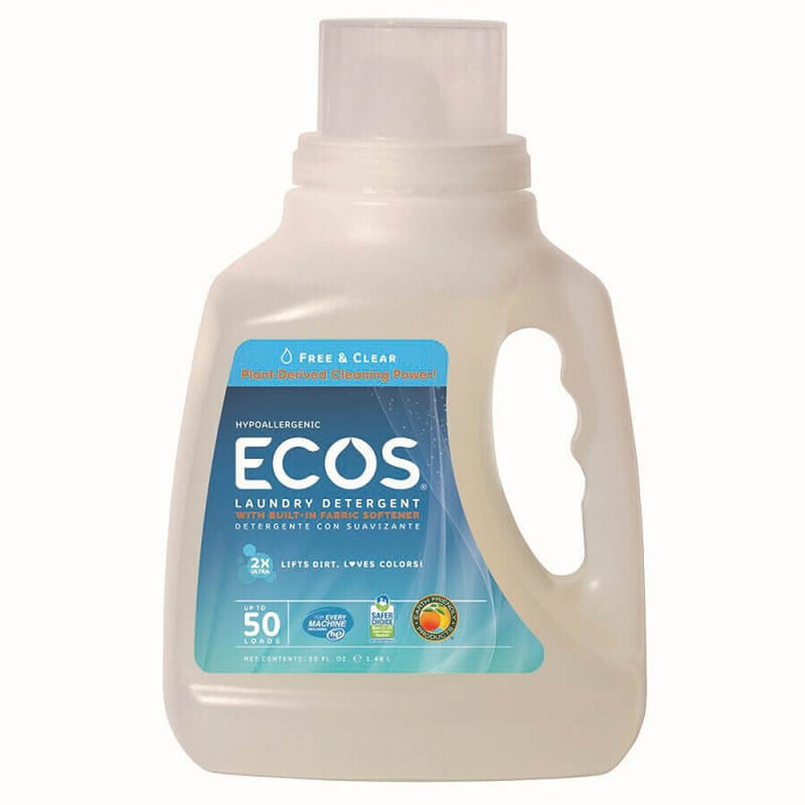 Detersivo liquido organico senza profumo, 1.478 L, ecologico