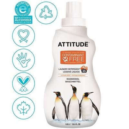 Lessive liquide aux agrumes, 1050 ml, Attitude