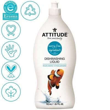 Detersivo liquido per stoviglie Fiori di campo, 700 ml, Attitude