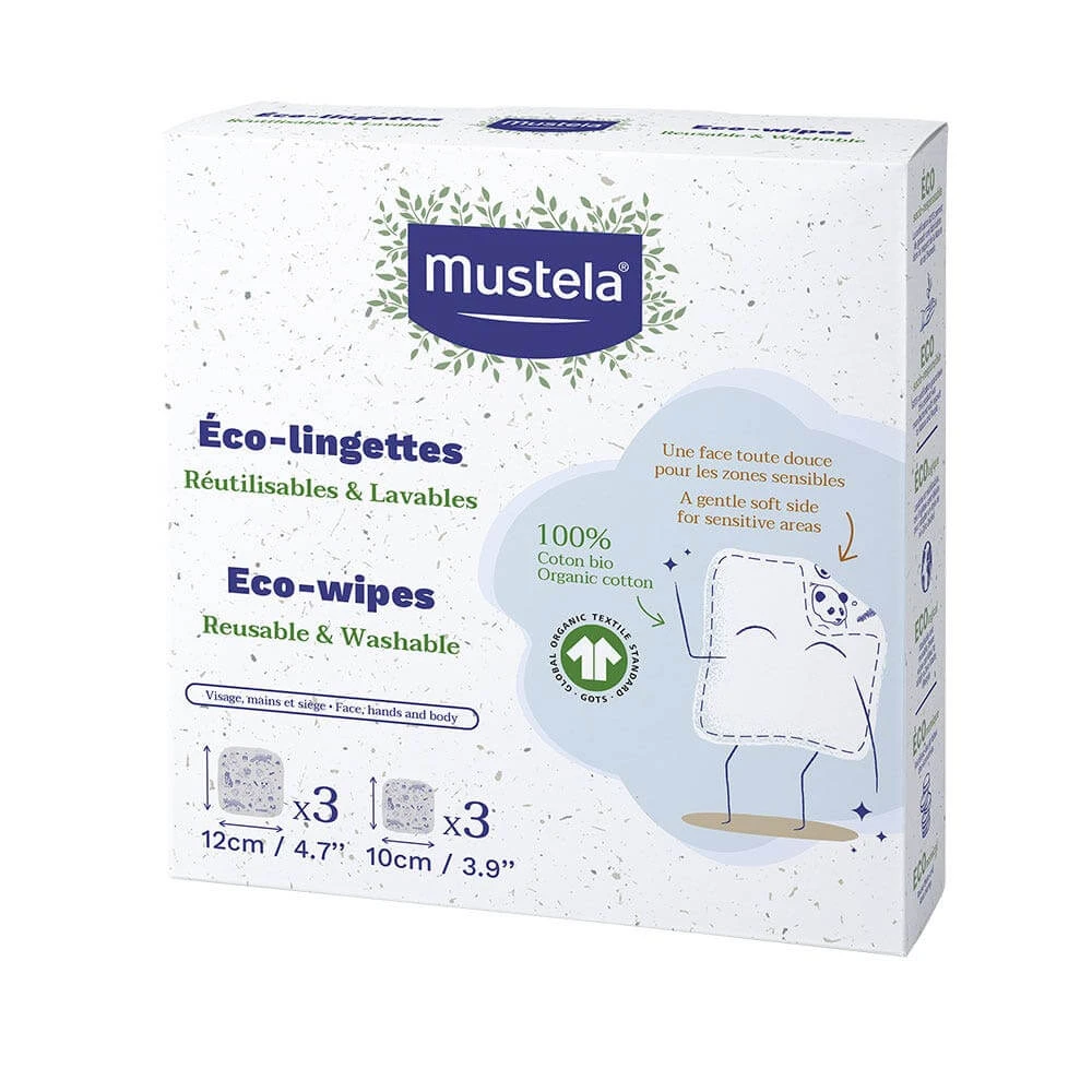 Mustela Herbruikbare en wasbare ecologische doekjes x6