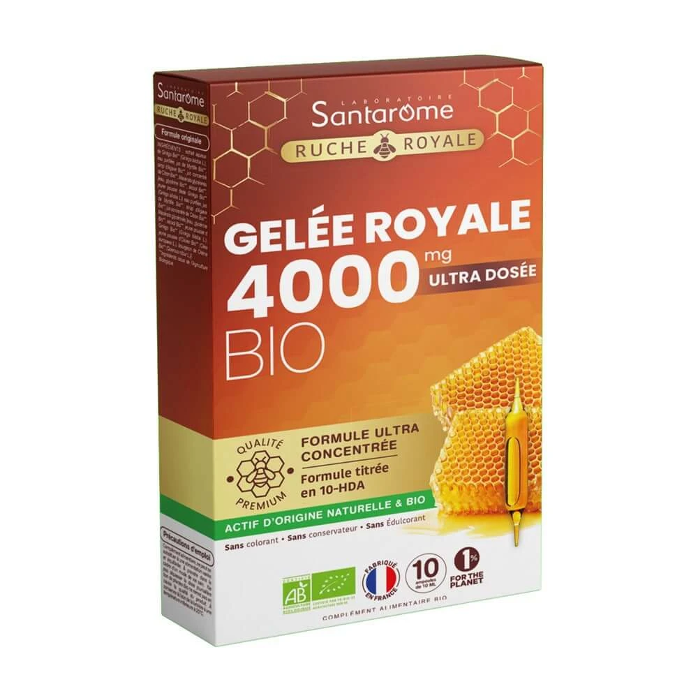 Santarome Bio Koninginnegelei 4000 MG 10 Ampullen