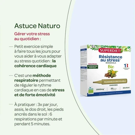 Superdiet Unidosis van biologische Rhodiola Stressbestendigheid 20 15 ml monodoses