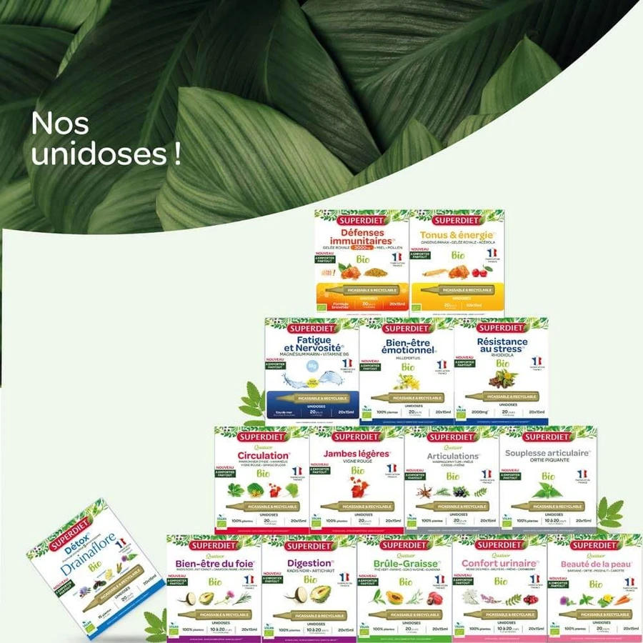 Superdiet Unidosis van biologische Rhodiola Stressbestendigheid 20 15 ml monodoses