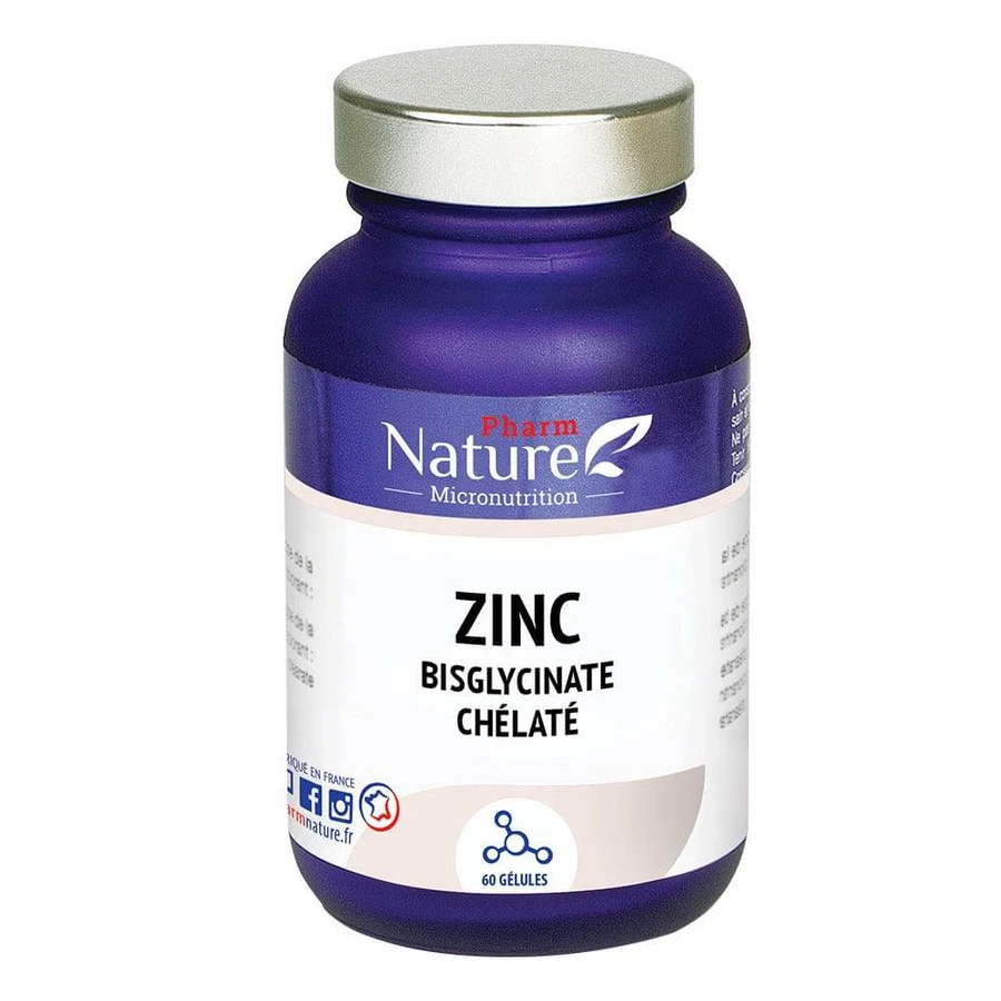 Pharm Nature Micronutrition Zink-Bisglycinat-Chelat 60 Kapseln