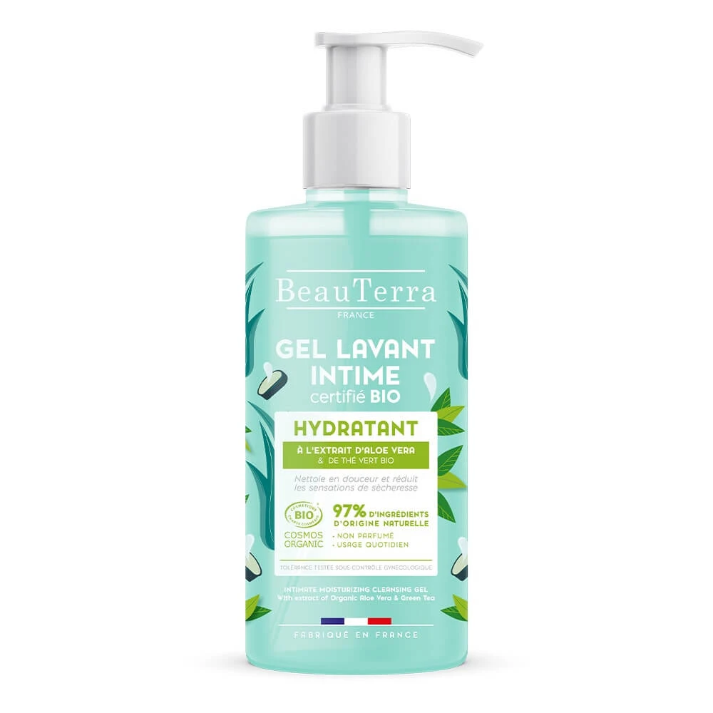 Beauterra Intieme Hydraterende Reinigingsgel Aloë Vera en Biologische Groene Thee 500ml