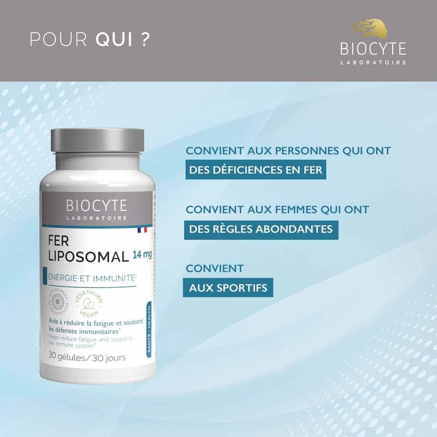 Biocyte Langlevend IJzer liposomaal 30 capsules