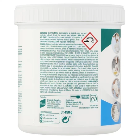Ontsmettingspoeder voor witte was, 450 gr, Sanytol