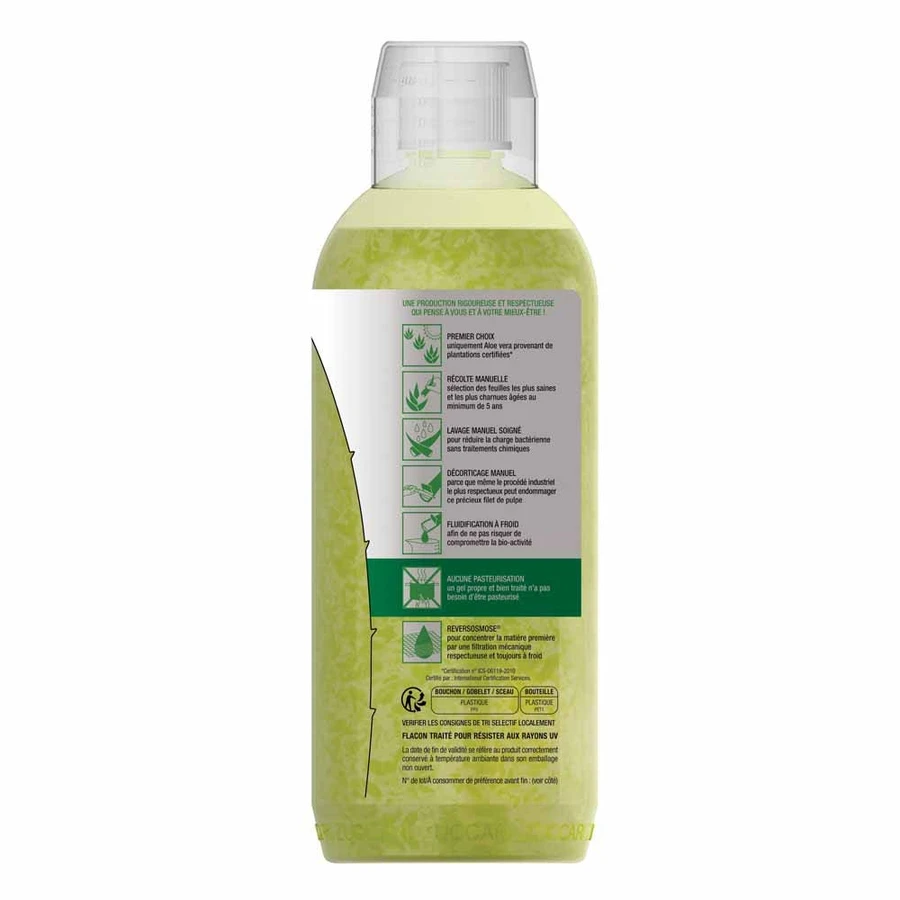 Naturancia [aloevera]2 Zuccari NUTRI-ALOE Pur Jus d'Aloe vera non pasteurisé sans eau ajoutée 2x concentré 1L