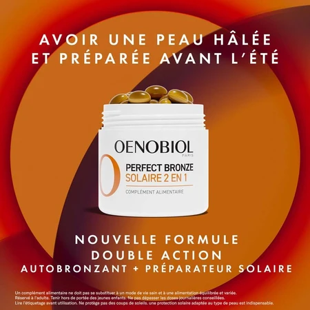Oenobiol Perfect Bronze I Solari 2 in 1 Zelfbruiner en zonnebescherming 30 plantaardige capsules