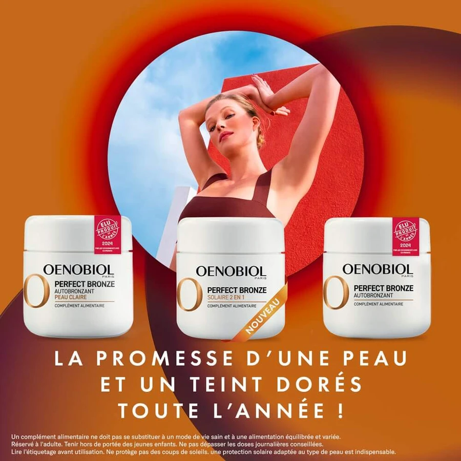 Oenobiol Perfect Bronze I Solari 2 in 1 Zelfbruiner en zonnebescherming 30 plantaardige capsules
