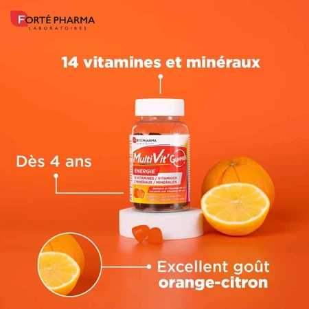 Forté Pharma MultiVit'4G Multivitamin- und Mineralien-Gummis 60 Kaugummis