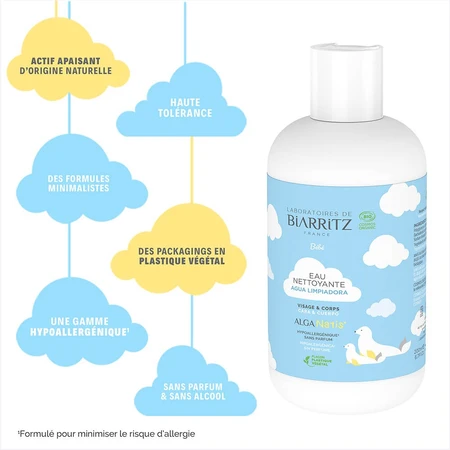 Laboratoires De Biarritz Productos para bebés Agua limpiadora bio para cara y cuerpo 200 ml