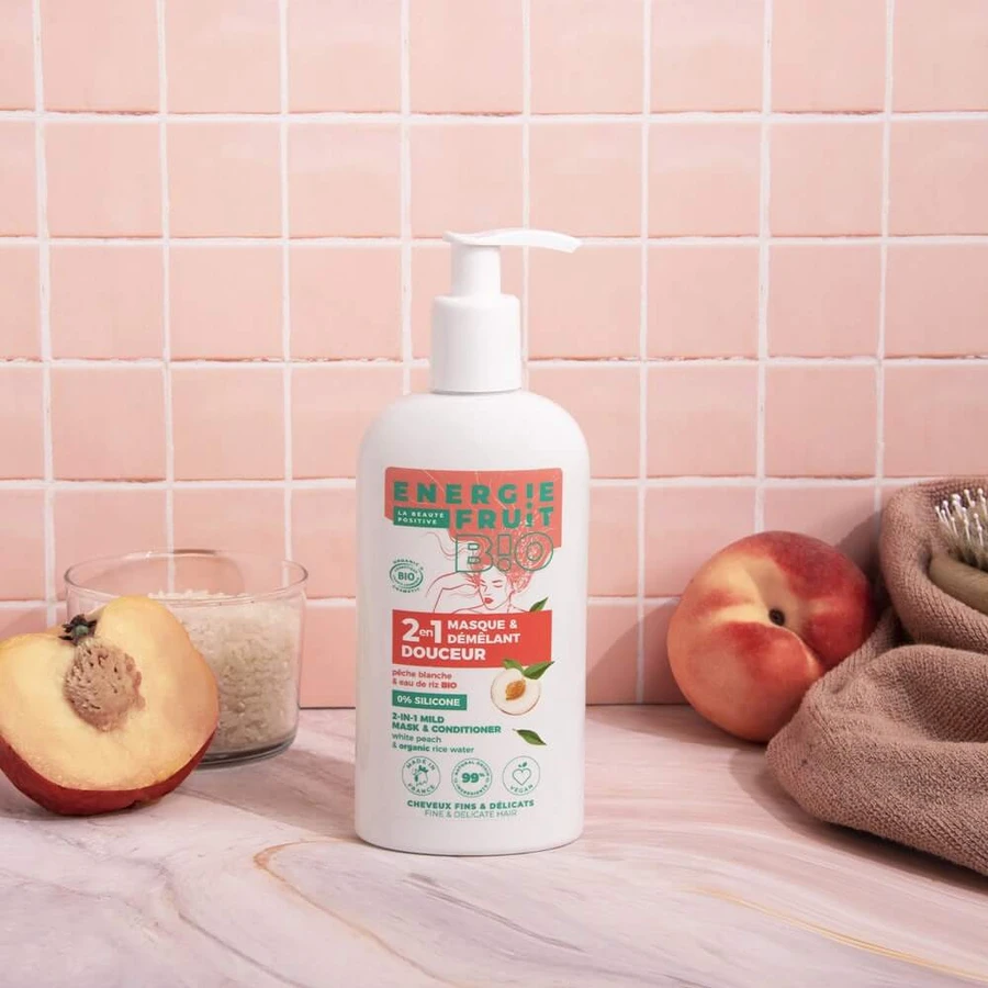Energie Fruit 2-in-1 Mask White Peaches and Rice Water Bio Fine Hair 300 ml