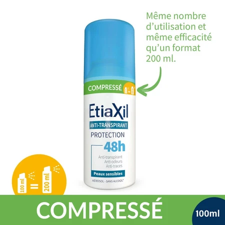 Etiaxil Antitranspirant Deodorant Compressed 48h Protect Sensitive Skin 2x100ml