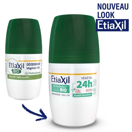 Etiaxil Déodorant Roll-on Anti-Transpirant Végétal 48H Lotus Bio 2x50ml