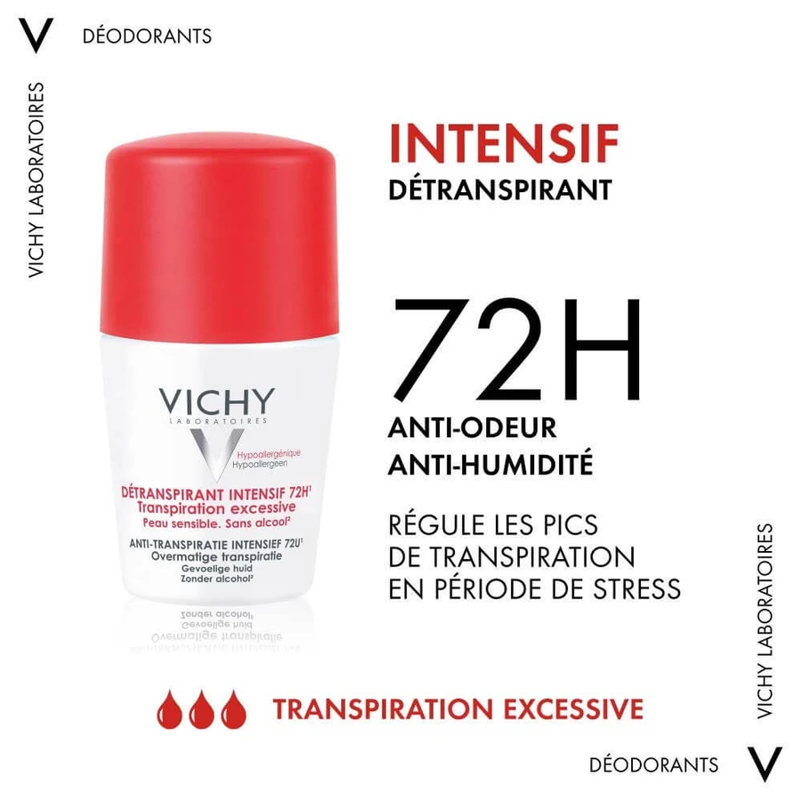 Vichy Deodorant Intensive Antiperspirant 72h Roll-on Sensitive Skin 50ml