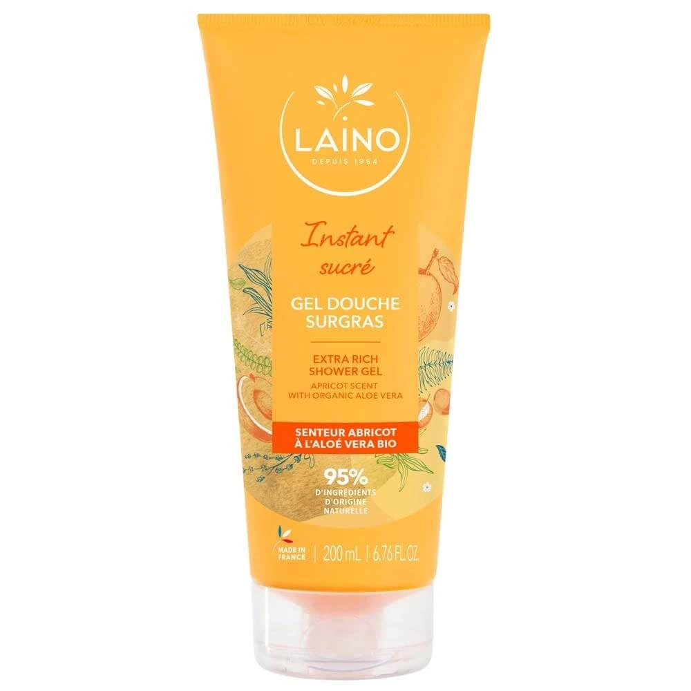 Laino Sugras Hydraterende douchegel met biologische abrikoos aloë vera 200 ml