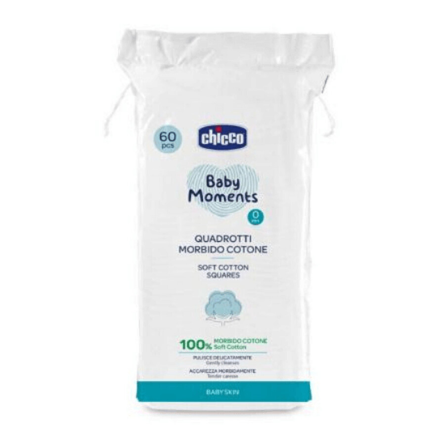 Baby Moments wattenschijfjes voor dagelijkse hygiëne, 60 stuks, Chicco