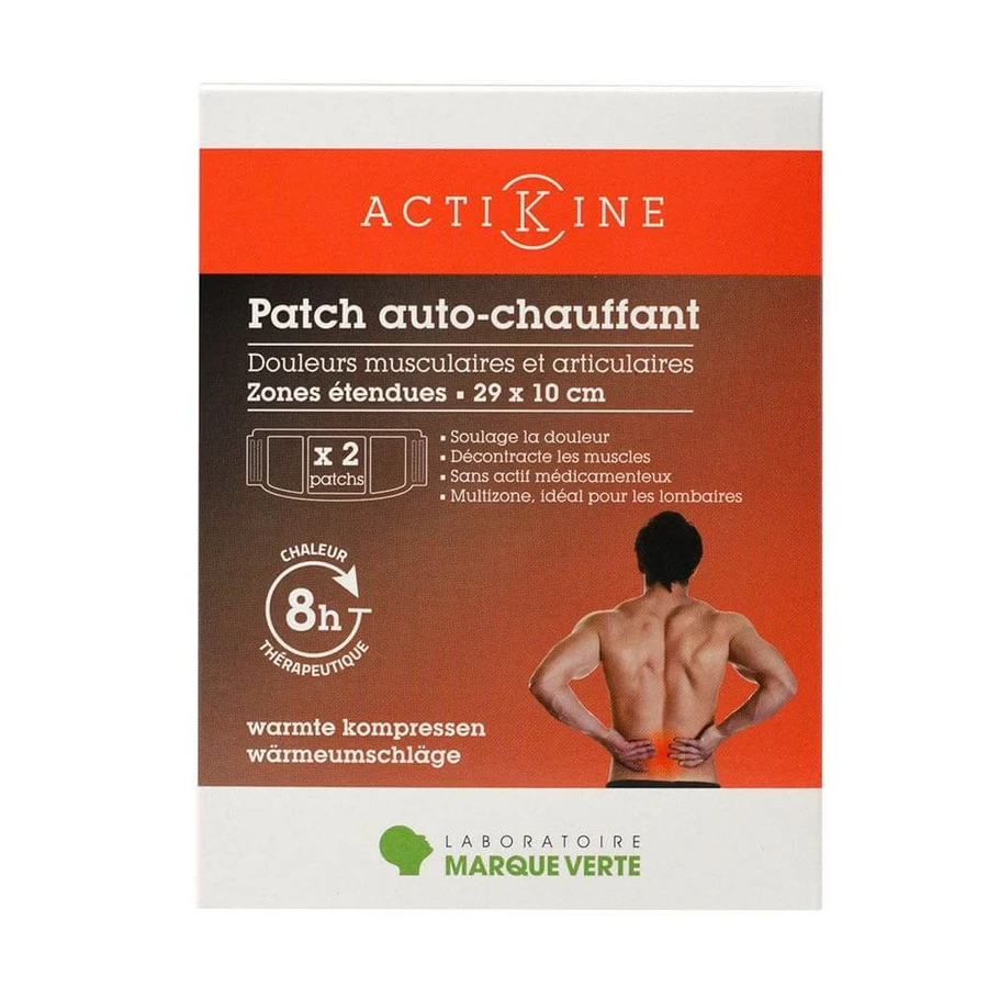Marque Verte ActiKine ActiKine Samonagrzewające się plastry samoprzylepne 29x10cm Rozszerzone obszary 2 sztuki: ceny i cechy