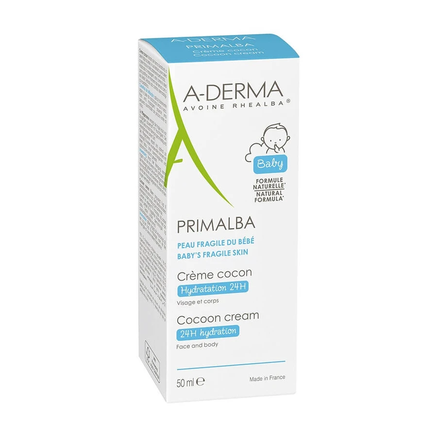 A-Derma Primalba Kokosnoot 24u Hydratatiecrème voor de kwetsbare babyhuid 50ml