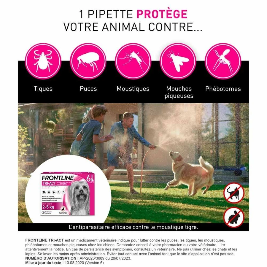Frontline Tri-act Spot-on Dog 2-5 kg 6 0.5 ml pipettes