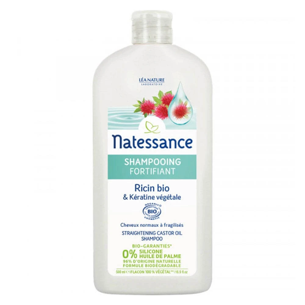 Natessance Versterkende Shampoo Met Organische Castorolie en Plantaardige Keratine 500ml