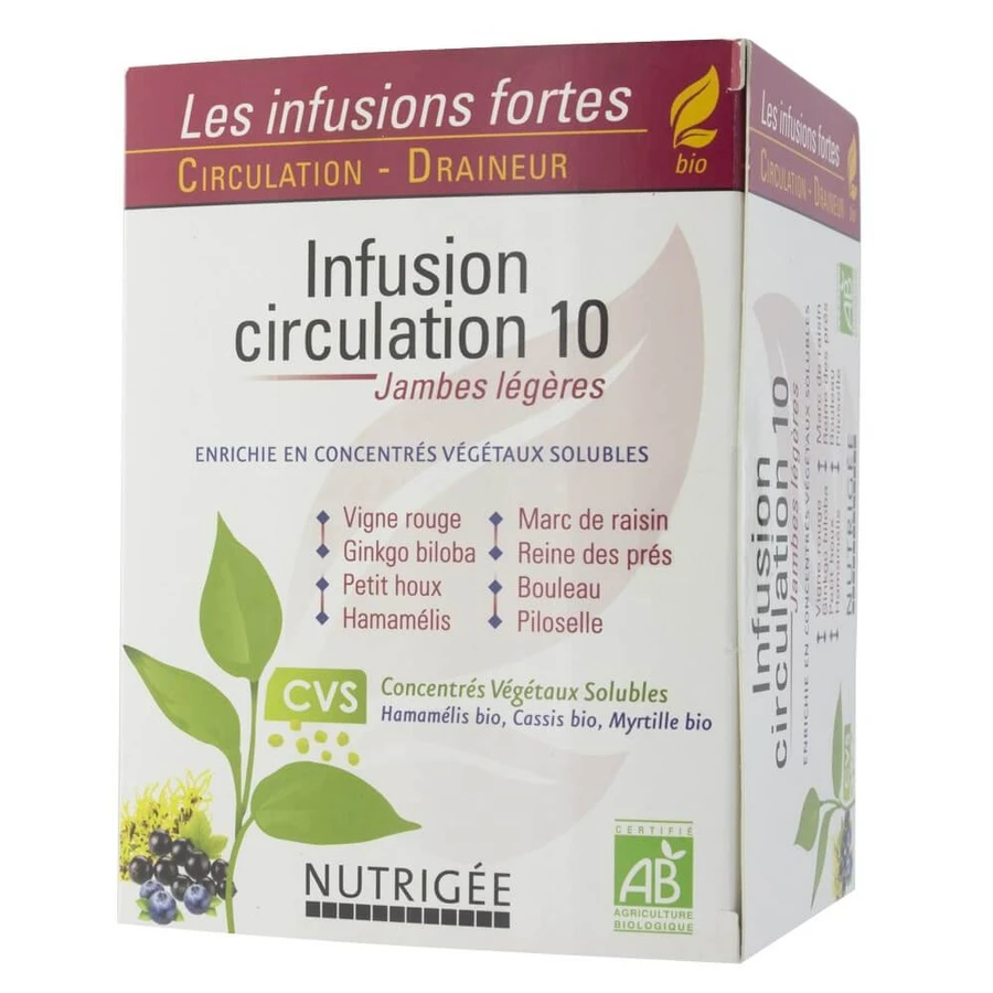 Nutrigée Durchblutung 10 Bio Leichte Beine 30 Sachets