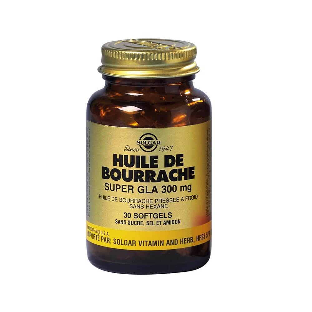 Solgar Super Gla Borageolie Acide Gras Beauté, Cheveux 30 capsules