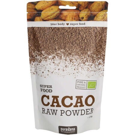 Rauw organisch cacaopoeder, 200 g, Purasana