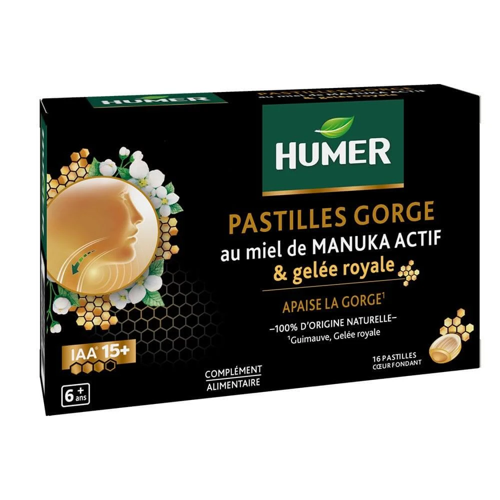 Humer Manuka honing keelpastilles met koninginnengelei x16