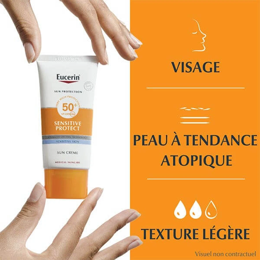 Eucerin Zonbescherming Gevoelige Beschermingscrème SPF50+ gezicht 50ml
