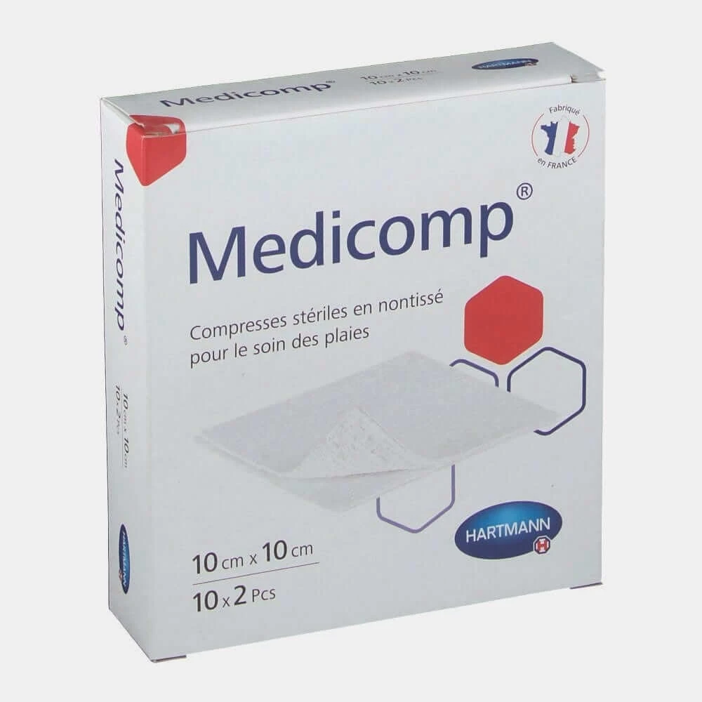 Hartmann Medicomp tabletten 4 lagen 4 diktes steriel 10x10cm - 10x2 stuks