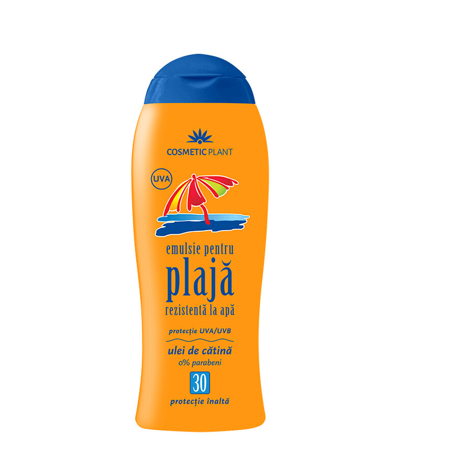 Emulsion de plage résistante à l'eau à l'huile de catina SPF 30, 200 ml, Cosmetic Plant